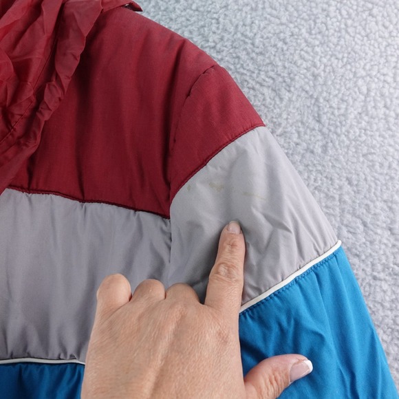 Vintage 80s Mens L OP Ocean Pacific Color Block Puffer Jacket Weather Wear Snow‎ - Picture 5 of 9